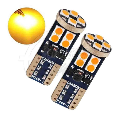 Lampada Pingo T10 5w 12 Leds Smd Torre Ambar Cambus Un