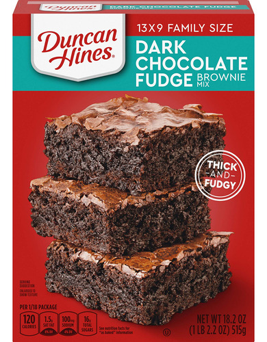 Duncan Hines Mezcla De Brownie, Chocolate Oscuro, 18.2 Onzas