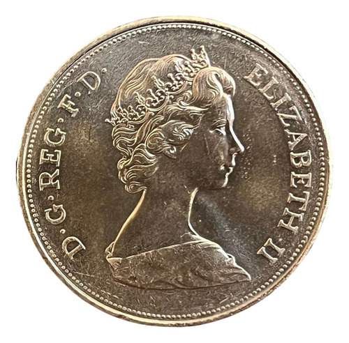 Moeda Oficial Inglaterra 1972 Bodas Prata Elizabeth E Philip
