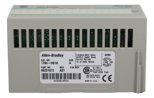 Allen Bradley 1794-ob16 Modulo Salida Digital Flex 16 Point (Usado)