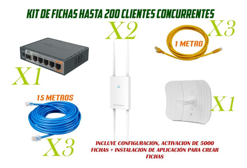 Kit De Fichas Hasta 200 Clientes Concurrentes