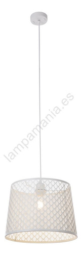 Lampara Tipo Cesta Metalica Minimalista Blanca Bombillo E27