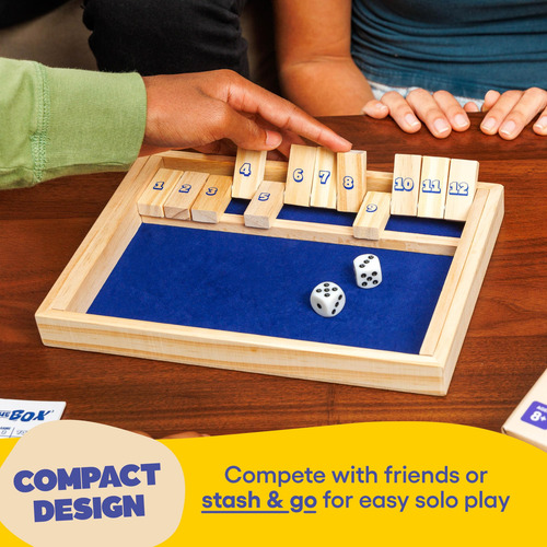 Juego De Mesa Shut The Box Relable Con 2 Dados, Caja De Made