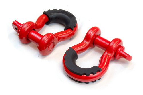 Imagen 4 de 4 de Grilletes Rojo Para Arrastre Tiron 3/4 Jeep Wrangler Rubicon Con Aislante 2 Piezas