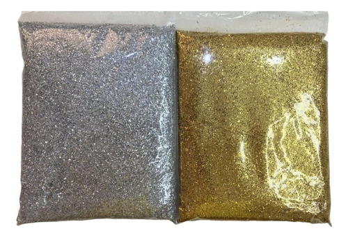 Glitter Brocal Prata Dourada 2 Pct De 250g Cd Cor Prata e Dourado