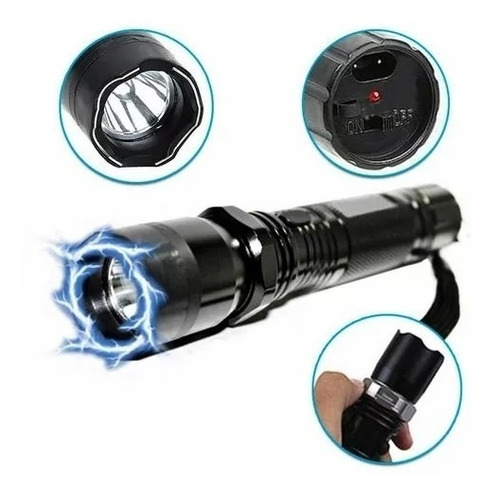 Imagen 3 de 3 de J Linterna Electroshock Zoom Recargable Defensa Paralizador