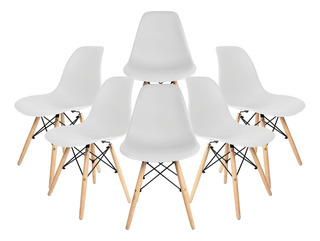 Set De 6 Sillas Eams Moderna Minimalista Silla Comedor