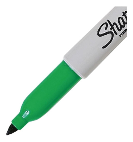 Marcador Permanente Sharpie Punto Fino Color Verde C/ 12 Pza