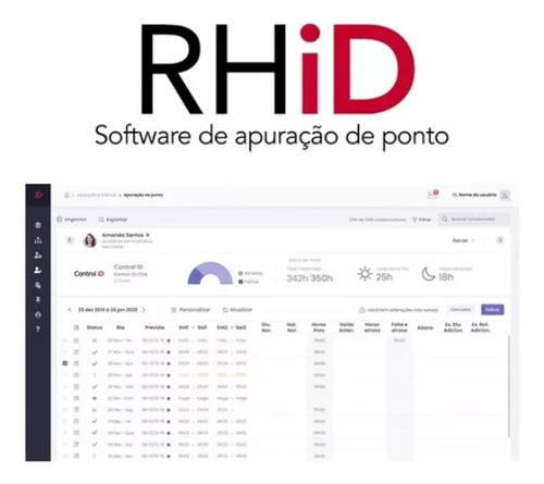 Software Control Id Rhid 10 Funcionários Digital 1 Mês