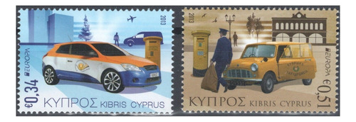 2013 Europa- Vehiculos Postales- Chipre (sellos) Mint