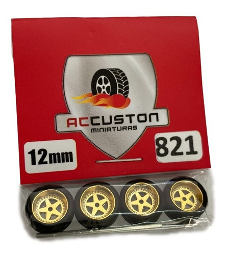 Rodas P/ Customização Ac Custon 821 - 12mm Perfil Baixo 1/64