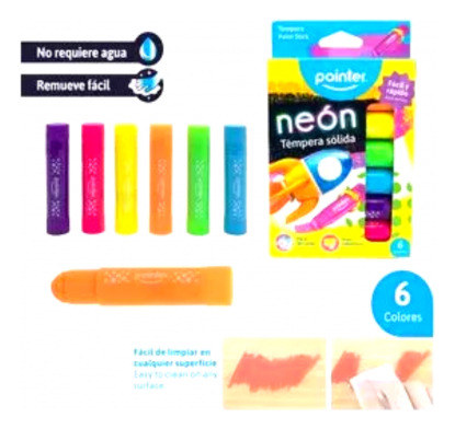 Temperas Solida Neon Pointer 6 Colores