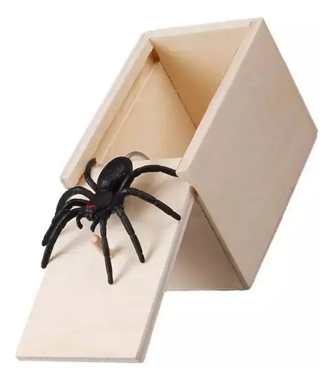 Juguetes De Broma - Araña En Caja Divertido Fiesta Color Negro
