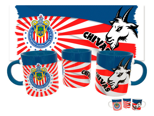 Taza Personalizadas Con Nombre Cerámica 325 Ml 11oz Premium Azul Oscuro Chivas Fútbol Club Deportivo Guadalajara