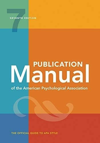 Libro: Publication Manual (official) 7th Edition Of The Amer