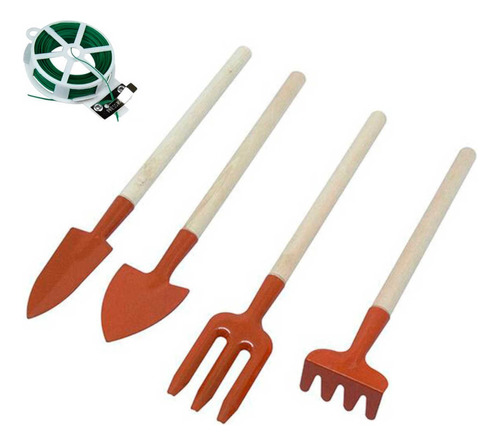 Kit Pazinha Para Jardinagem Bonsai 1 Rolo Arame Plastificado