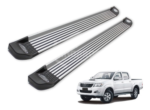 Pisaderas Aluminio Con Luz Para Toyota Hilux 2006-2015