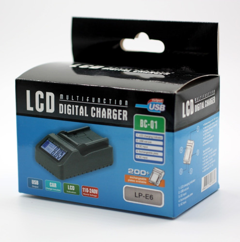 Cargador Para Bateria Lpe6 De Canon Con Pantalla Lcd