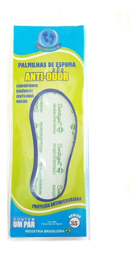 Palmilha Anti Odor, Bacteriana, Anti Impacto Acaba Com Chulé Cor Verde-claro Tamanho da palmilha 43