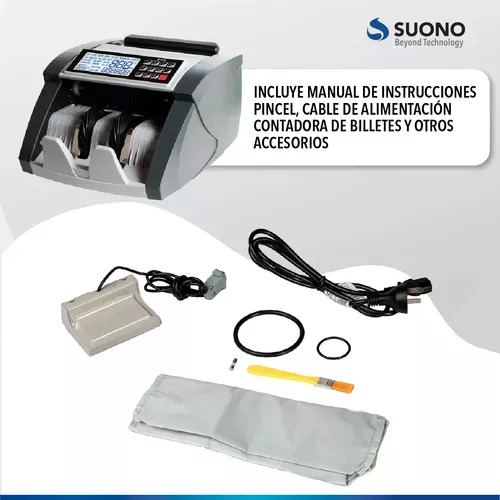 Maquina De Contar Billetes Suono Acc0058 Gris