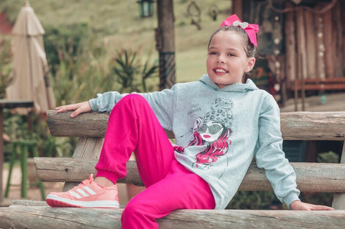 Kit 3 Conjuntos Moletom Infantil Menina Roupa Inverno