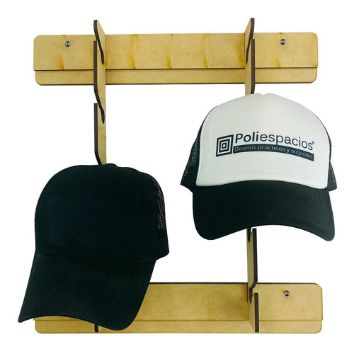 Imagen 5 de 10 de Perchero Organizador Porta Gorras Colgar Pared 10 Espacios