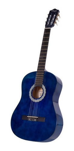 Guitarra Criolla Parquer 3/4 Niño 91 Cm Azul Funda