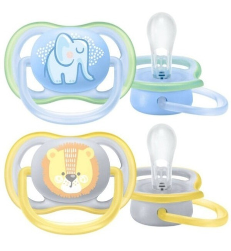 Chupetes Avent Ultra Air Silicona 0-6 Meses X 2 Unidades