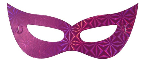 Máscara Carnaval Clássica Cintilante Baille Mascaras - 12 Un Cor Fúcsia