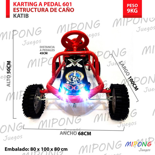 Imagen 7 de 9 de Karting A Pedal Ruedas Goma Y Chapa Sin Luz Mipong