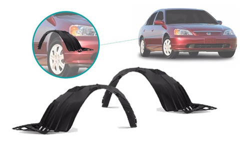 Par Parabarro Dianteiro Honda Civic 2001 2002 2003
