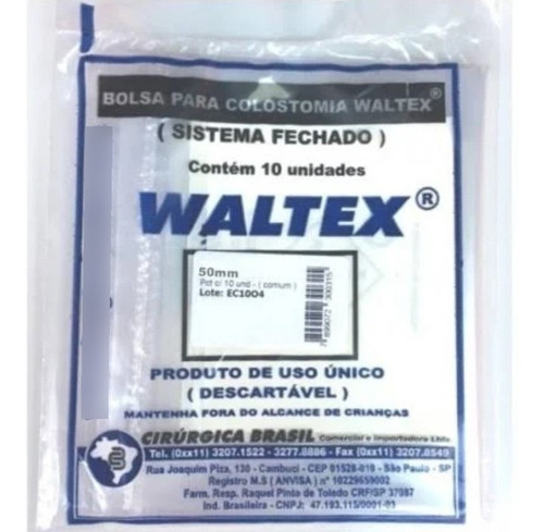 Bolsa Colostomia Waltex 50mm 10 Unidades