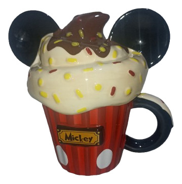 Taza 3d Mickey Mouse Cupcake 500ml Cerámica Galeriadc Rojo Mickey (Usado)