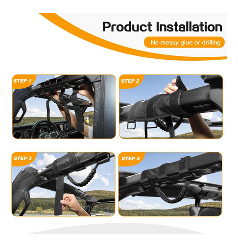 Hoolcar 4 X Roll Bar Hands Handles Handles De Agarre De Con