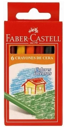 6 Crayones Cera Faber Castell Colores Intensos Trazo Fino