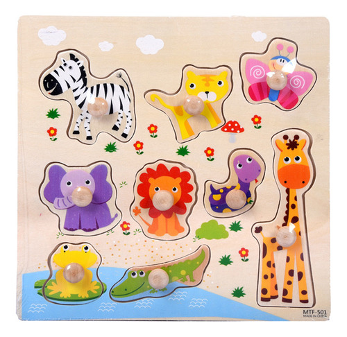 Puzle R Happy Zoo De 9 Piezas Para Aprendizaje Temprano Para