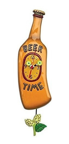 Diseños Allen  Tiempo Cerveza Whimsical Pendulo Reloj De P