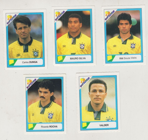 Futbol Copa Mundial 1994 Lote 5 Figuritas Seleccion Brasil 