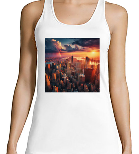 Musculosa Mujer Empire State Building Vista Panorámica M4
