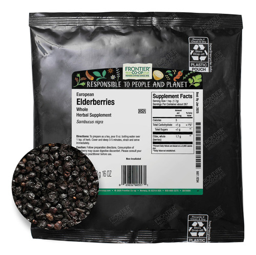 Frontier Co-op Organic Whole European Elderberries 453g