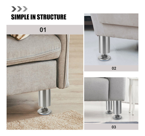 A Patas Ajustables For Sofá, Tocador, Muebles, 4 Unidades