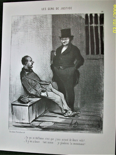 Daumier Lámina Francesa 32 X 24  Les Gens De Justice  Nº 19