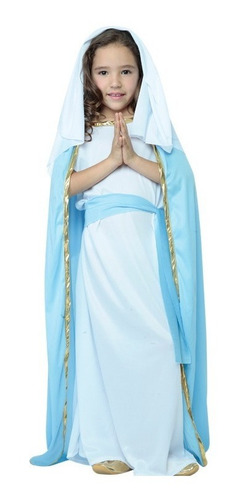 Imagen 1 de 1 de Disfraz Virgen María Pastorela Para Niña Navideño Obra