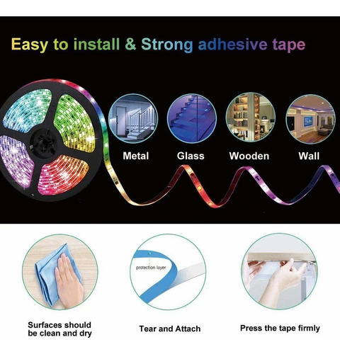 Loo Lámpara De Tira De Luz Led Rgb 20m Con Control Remoto Ir