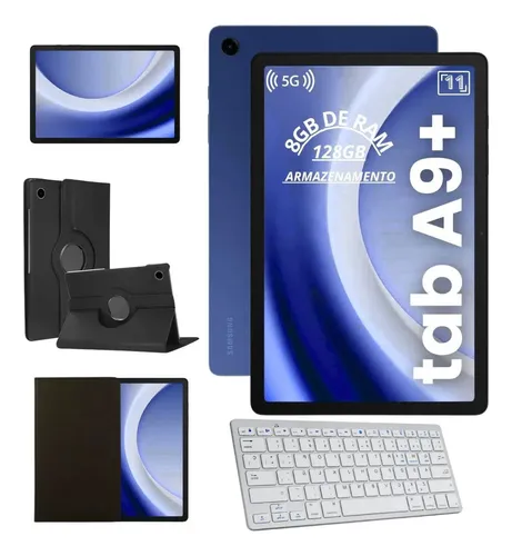 Tableta Samsung A9+ 5G 128 GB 8 GB azul marino con teclado
