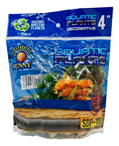 Plantas Artificiales Para Acuario De 10cm Con 6 Piezas Color Azul Sdp100