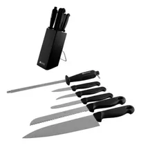 Comprar Set De 6 Cuchillos Acero Inox + Base Porta Cuchillos Facusa