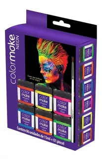 Maquiagem Artística Neon Colormake Tinta Pele Brilha Escuro