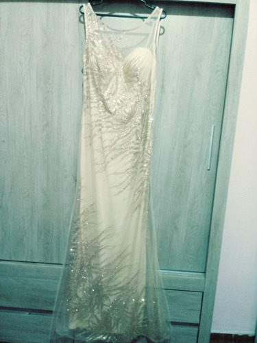Vestido Dourado Com Bojo Longo