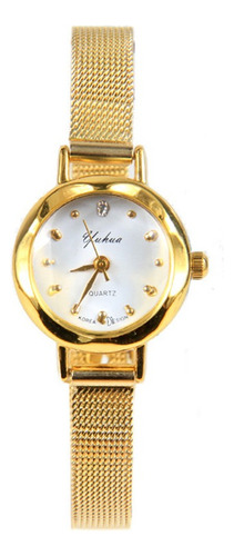 Relógio Analógico Dourado Feminino Quartz Frete Grátis Novo 